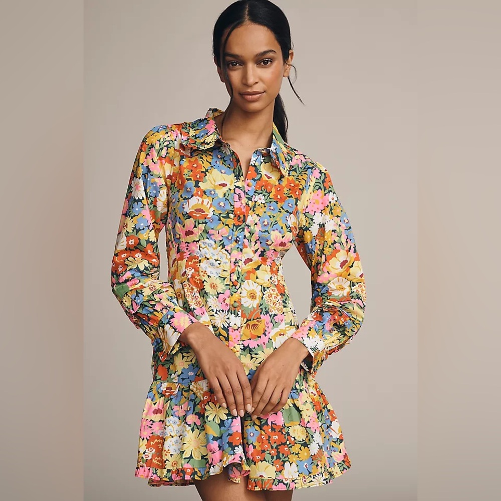 Love The Label x Liberty London Marketa Mini Shirt Dress XS